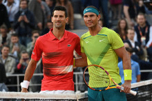 Novak Djokovic et Rafael Nadal à Roland-Garros en 2022.