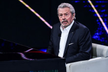 Alain Delon lors d'un passage télé en Italie, en mars 2018
