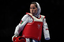 L'Afghane Zakia Khudadadi lors des Jeux paralympiques de Tokyo 2020