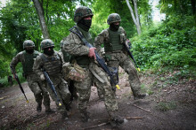 Soldats ukrainiens en exercice.