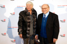 Alain Pompidou avec son épouse lors du 40e anniversaire du Centre Georges Pompidou à Paris le 10 janvier 2017