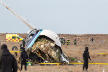 L'épave de l'avion qui s'est crashé au Kazakhstan