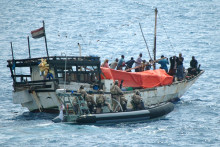 Des pirates somaliens en mer.