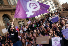 Rassemblement pour la Journée des droits des femmes à Barcelone, le 8 mars 2019.
