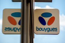 Le logo de Bouygues Telecom sur une boutique de l'opérateur (illustration)