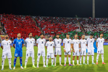 L'équipe de Palestine avant un match contre Oman, le 14 novembre 2024