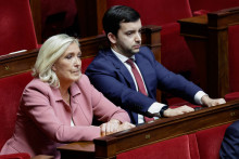 Marine Le Pen et Jean-Philippe Tanguy, le 3 mars 2025 à l'Assemblée nationale