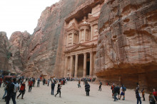 Le monument Khaznah ("Trésor"), situé dans la ville archéologique jordanienne de Petra, le 21 novembre 2019.