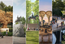 Des concepts art de la proposition de monument funéraire de la reine Elizabeth II.