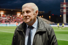 Luis Fernandez, le 2 avril 2025, lors du match de Coupe de France AS Cannes - Stade de Reims