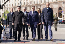 Quatre dirigeants européens en Ukraine, le 10 mai 2025