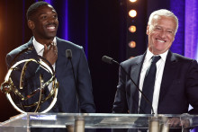 Ousmane Dembélé et Didier Deschamps aux Trophées UNFP