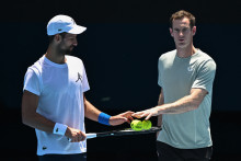 Novak Djokovic et Andy Murray lors de l'Open d'Australie en janvier 2025