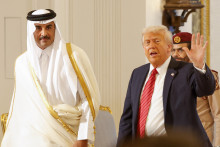 Donald Trump et le cheikh Tamim ben Hamad Al-Thani, le 14 mai 2025
