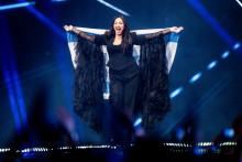La candidate israélienne, Yuval Raphael, à l'Eurovision, le 17 mai 2025