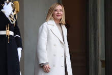 Georgia Meloni, le 15 février 2025, au Palais de l'Élysée
