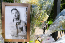 Hommages rendus à Kévin Chavatte au parc du bois des Sœurs, où le jeune adolescent de 17 ans a été assassiné le 2 juin 2018, à Mourmelon-le-Grand (Marne).