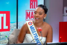 Miss France 2025, Angélique Angarni-Filopon dans le studio de RTL le 24 juin 2025.