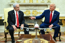 Benjamin Netanyahu et Donald Trump à Washington, en avril 2025.