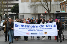Une manifestation en hommage à Assia, tuée et démembrée par son mari, à Montreuil en 2023.
