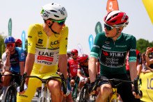Tadej Pogacar et Jonas Vingegaard sur le Critérium du Dauphiné le 9 juin 2025