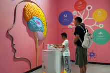 Des visiteurs découvrent l'intérieur du cerveau humain en Chine