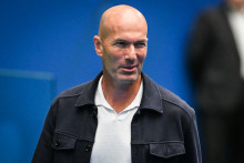 Zinédine Zidane à l'occasion de la présentation de Kylian Mbappé au stade Santiago Bernabeu au Real Madrid, le 16 juillet 2024.