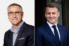 Laurent Jalabert et Emmanuel Macron