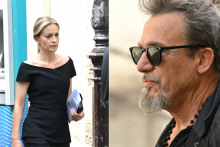 Audrey Crespo-Mara et Florent Pagny aux obsèques de Thierry Ardisson