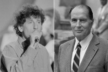 Photos d'Alain Souchon (1986) et de François Mitterrand (1984).