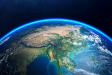 L'Asie depuis l'espace (image d'illustration).