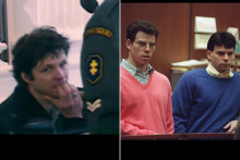 Bertrand Cantat (gauche) et Erik et Lyle Menendez (droite).