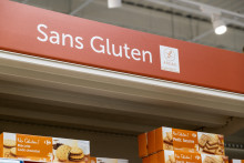 Panneau sans gluten dans un magasin à Toulouse