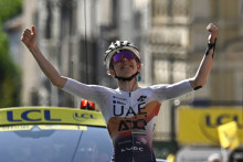 Maeva Squiban à l'arrivée de la 6e étape du Tour de France femmes, le 31 juillet 2025.