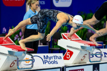 Béryl Gastaldello, relayeuse française sur ce 4x100m nage libre mixte.