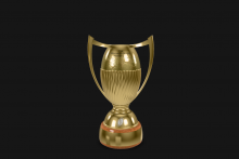 Le trophée de la Coupe du monde de rugby féminin