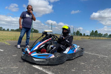 Martin Baron au volant de son kart