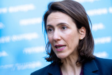 Valérie Hayer à Bruxelles, en mars 2025.