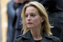 Audrey Crespo-Mara lors des obsèques de Thierry Ardisson.