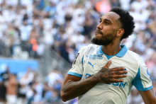 Pierre-Emerick Aubameyang avec l'OM au Vélodrome le 23 août 2025