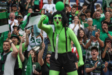 Des supporters de l'US Montauban, en juin 2025