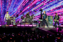 Le groupe Coldplay lors du concert à Las Vegas, le 6 juin 2025.
