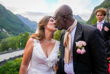 La princesse Märtha Louis et son mari le chaman Durek Verrett lors de leur mariage le 31 août 2025