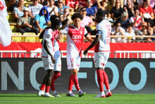 Les joueurs de l'AS Monaco, en août 2025.