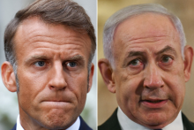 Le président de la République Emmanuel Macron (à gauche) et le Premier ministre israélien Benyamin Netanyahou.