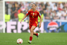 Aitana Bonmati lors du match Espagne-Angleterre durant l'Euro féminin 2025 le 27 juillet 2025 à Bâle en Suisse.