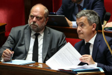 Éric Dupond-Moretti et Gérald Darmanin à l'Assemblée, en 2024