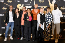 Le directeur de Star Academy, Michael Goldman, et les professeurs Fanny Delaigue, Alain Degois, Sofia Morgavi, Jonathan Jenvrin, Marlène Schaff, Lucie Bernardoni et Ladji Doucouré, le 29 septembre 2025.
