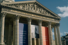 Les préparatifs de la panthéonisation de Robert Badinter, ancien ministre de la Justice, le 4 octobre 2025 à Paris.
