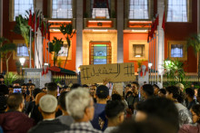 Une manifestation devant le Parlement marocain, le 9 octobre 2025